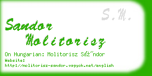 sandor molitorisz business card
